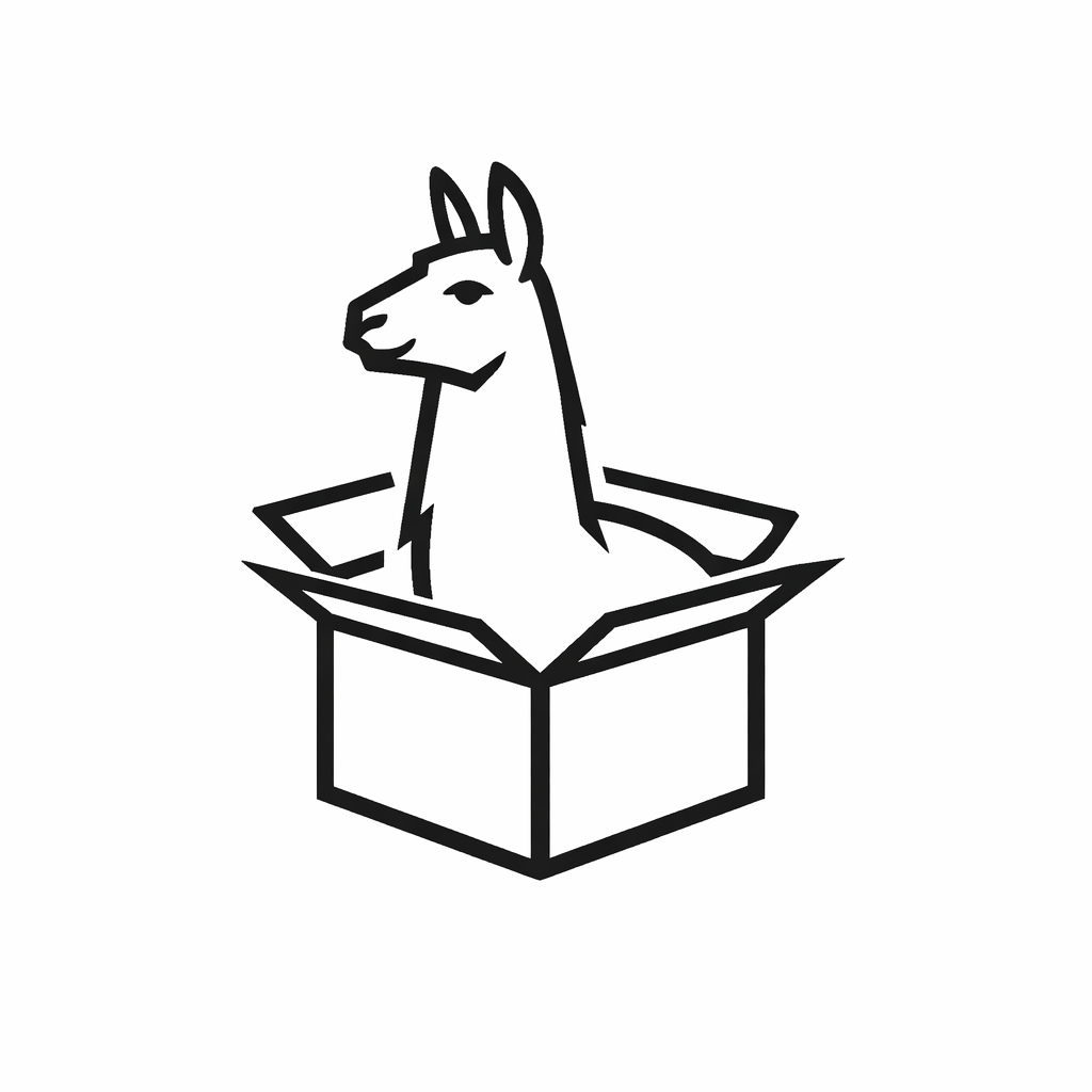 LlamaBox logo — a llama emerging from an open box